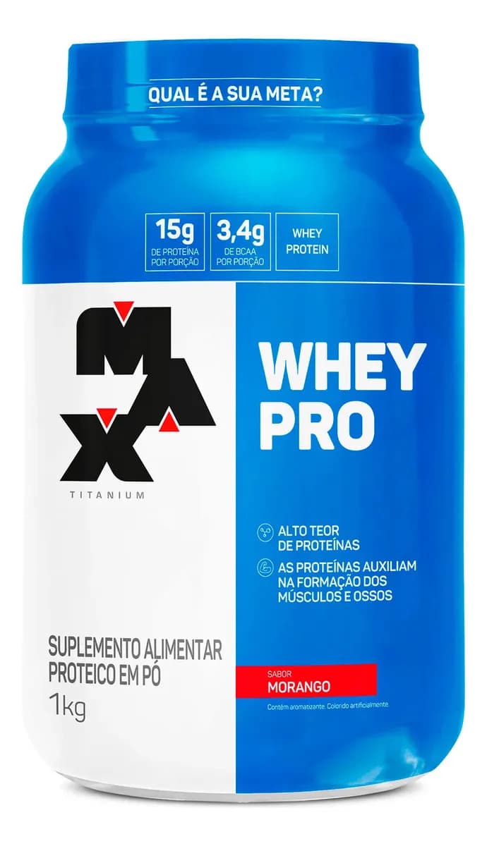 Whey Pro Max Titanium 1 kg Morango