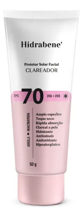 Protetor Solar Facial Hidrabene FPS 70 Toque Seco 50 g